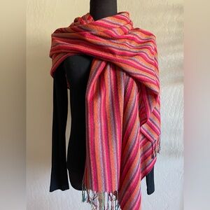Autumn colors striped shawl